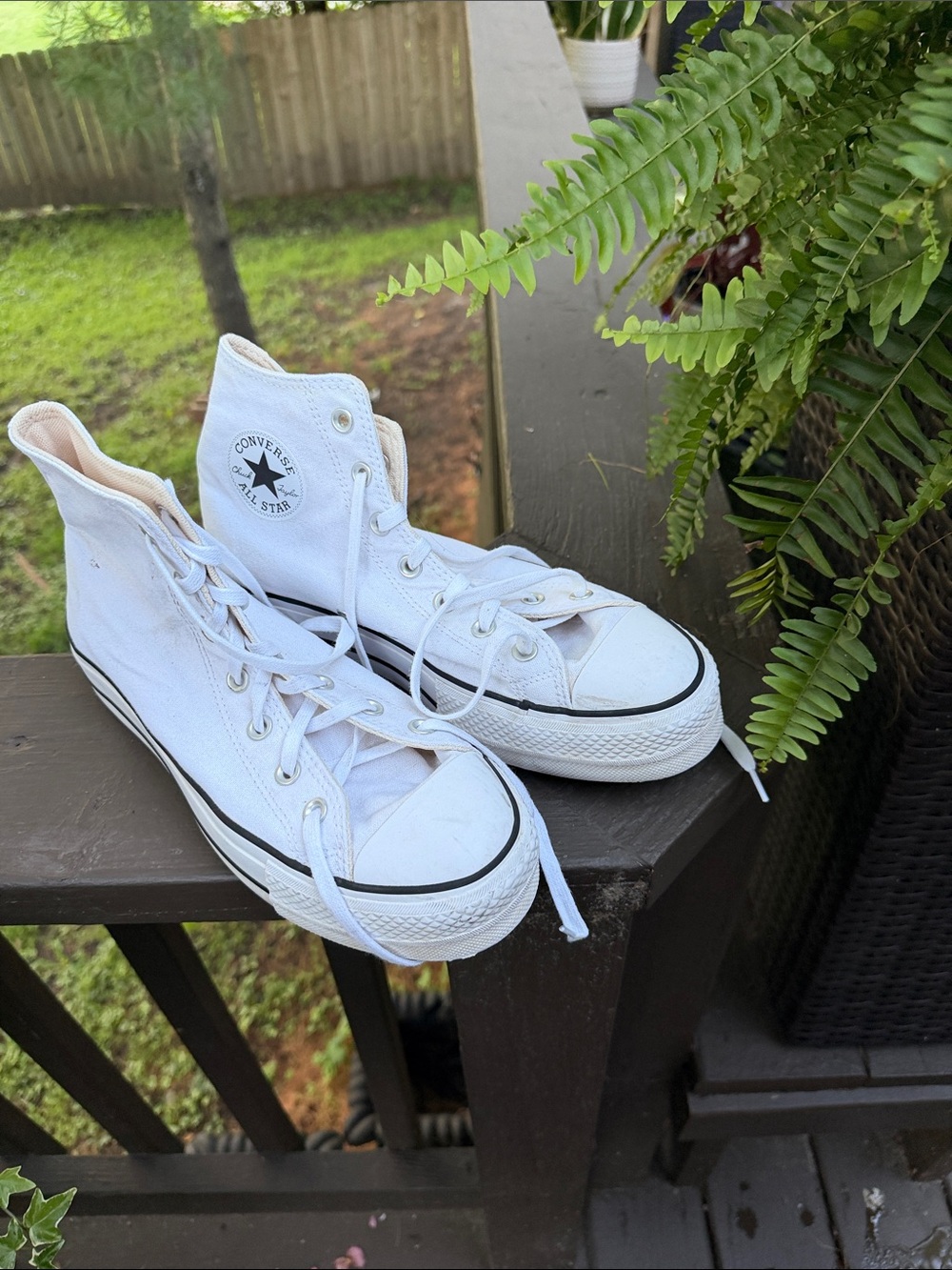 Converse White High Top Canvas Sneakers